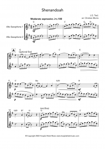 Shenandoah (Alto Saxophone Duet)