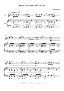 Hot Cross Hard Rock Buns (Violin and Piano)